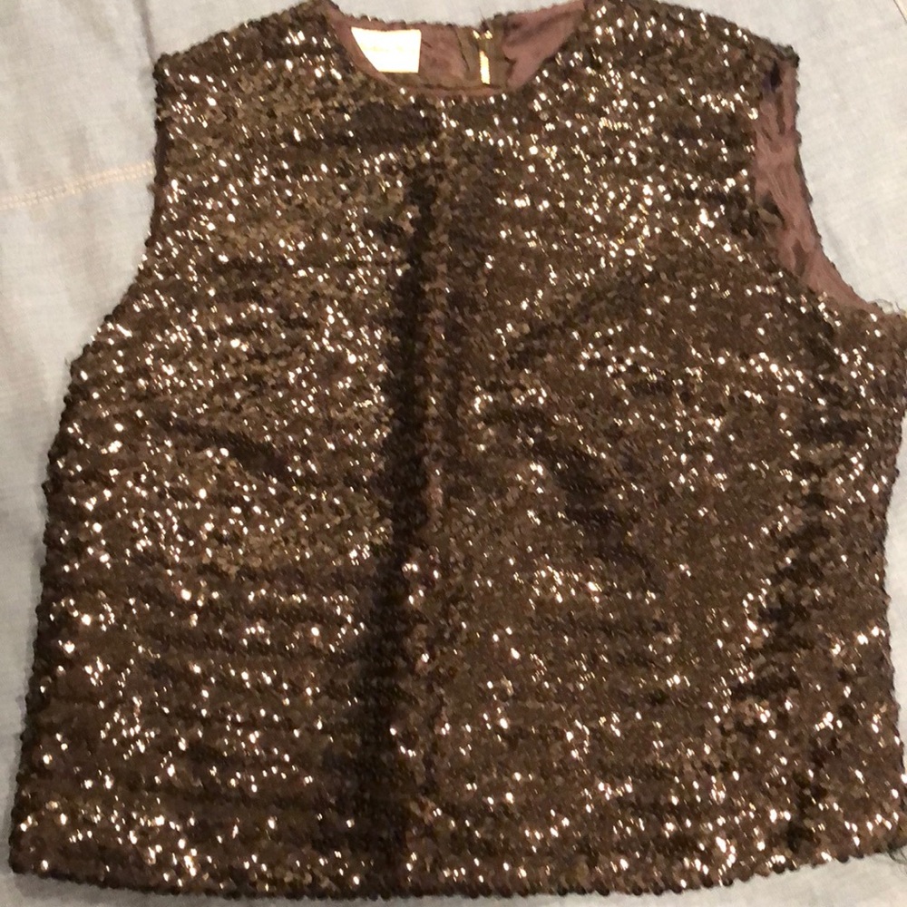 Vintage black sequined top